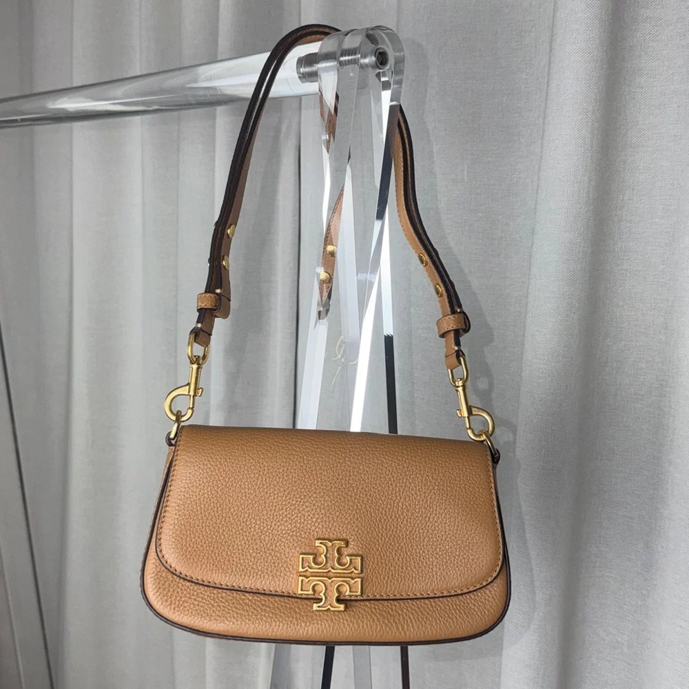 Tory Burch Tan Leather Adjustable Crossbody Bag